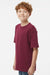 M&O 4850 Youth Gold Soft Touch Short Sleeve Crewneck T-Shirt Maroon Model Side