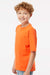M&O 4850 Youth Gold Soft Touch Short Sleeve Crewneck T-Shirt Orange Model Side