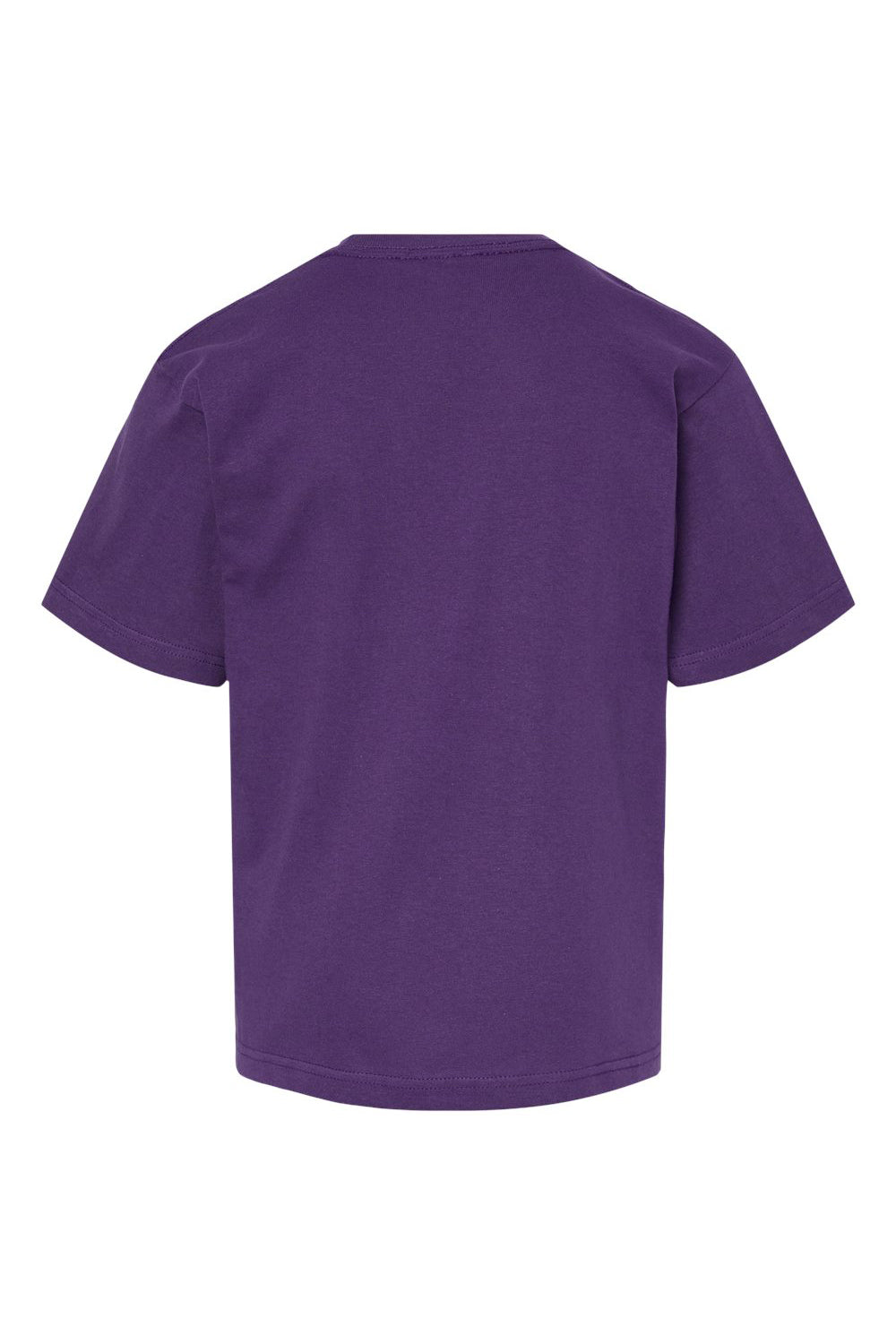 M&O 4850 Youth Gold Soft Touch Short Sleeve Crewneck T-Shirt Purple Flat Back