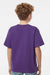 M&O 4850 Youth Gold Soft Touch Short Sleeve Crewneck T-Shirt Purple Model Back