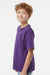 M&O 4850 Youth Gold Soft Touch Short Sleeve Crewneck T-Shirt Purple Model Side