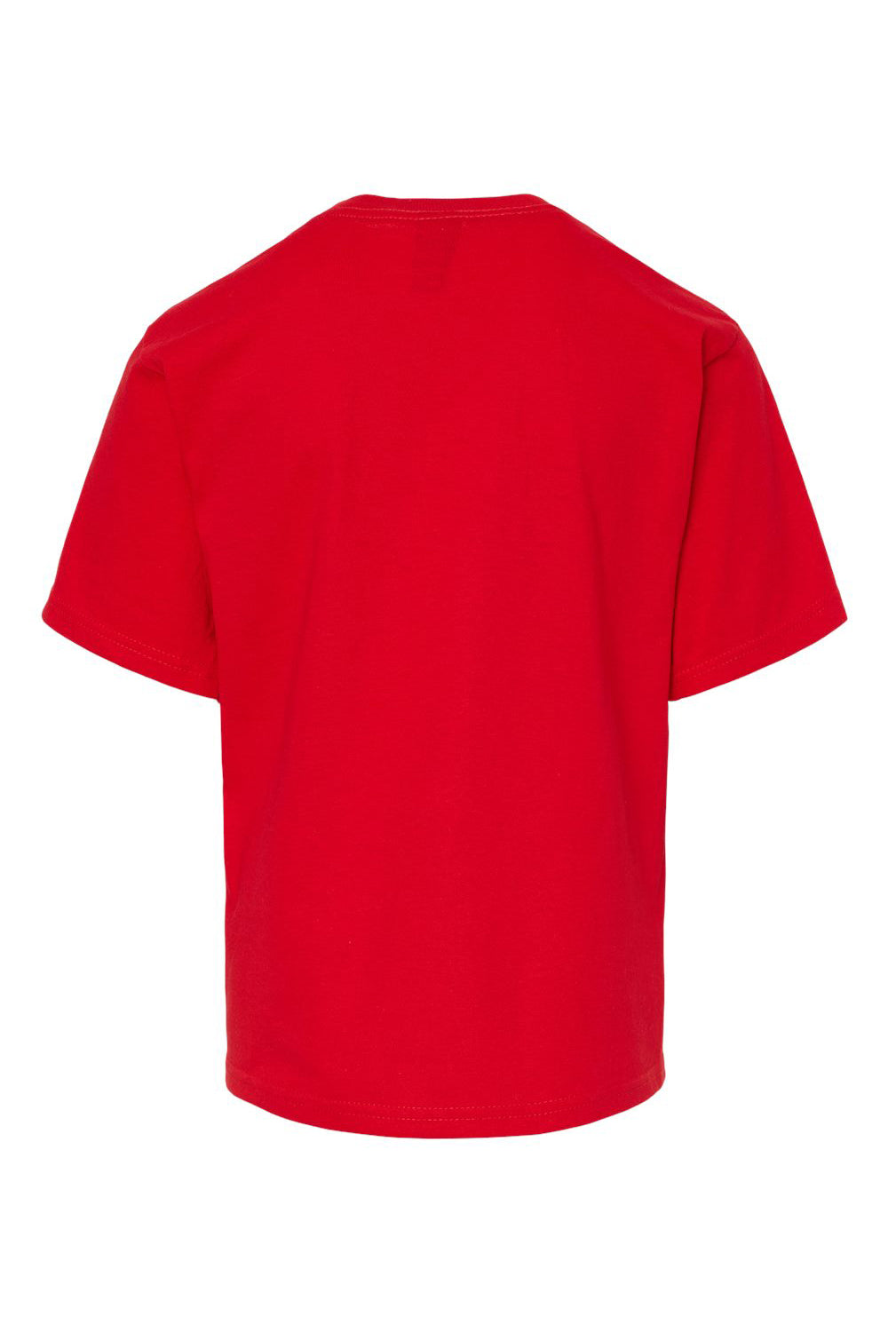 M&O 4850 Youth Gold Soft Touch Short Sleeve Crewneck T-Shirt Deep Red Flat Back