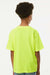 M&O 4850 Youth Gold Soft Touch Short Sleeve Crewneck T-Shirt Safety Green Model Back