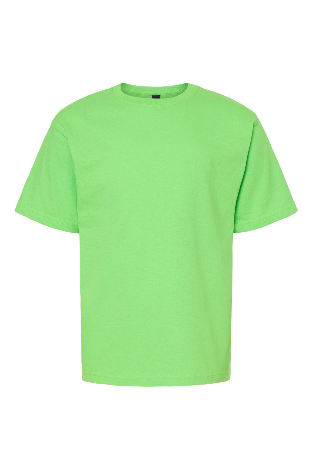 M&O 4850 Youth Gold Soft Touch Short Sleeve Crewneck T-Shirt Vivid Lime Green Flat Front