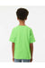 M&O 4850 Youth Gold Soft Touch Short Sleeve Crewneck T-Shirt Vivid Lime Green Model Back