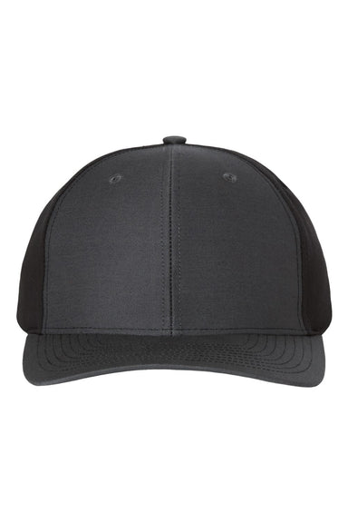 Richardson 312 Mens Twill Back Trucker Hat Charcoal Grey/Black Flat Front