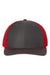 Richardson Hats 312 Mens Twill Back Snapback Trucker Hat Charcoal Grey/Red Flat Front