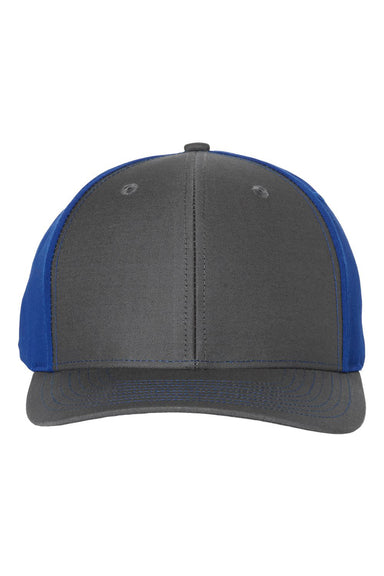 Richardson 312 Mens Twill Back Trucker Hat Charcoal Grey/Royal Blue Flat Front