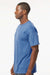 M&O 4800 Mens Gold Soft Touch Short Sleeve Crewneck T-Shirt Heather Royal Blue Model Side