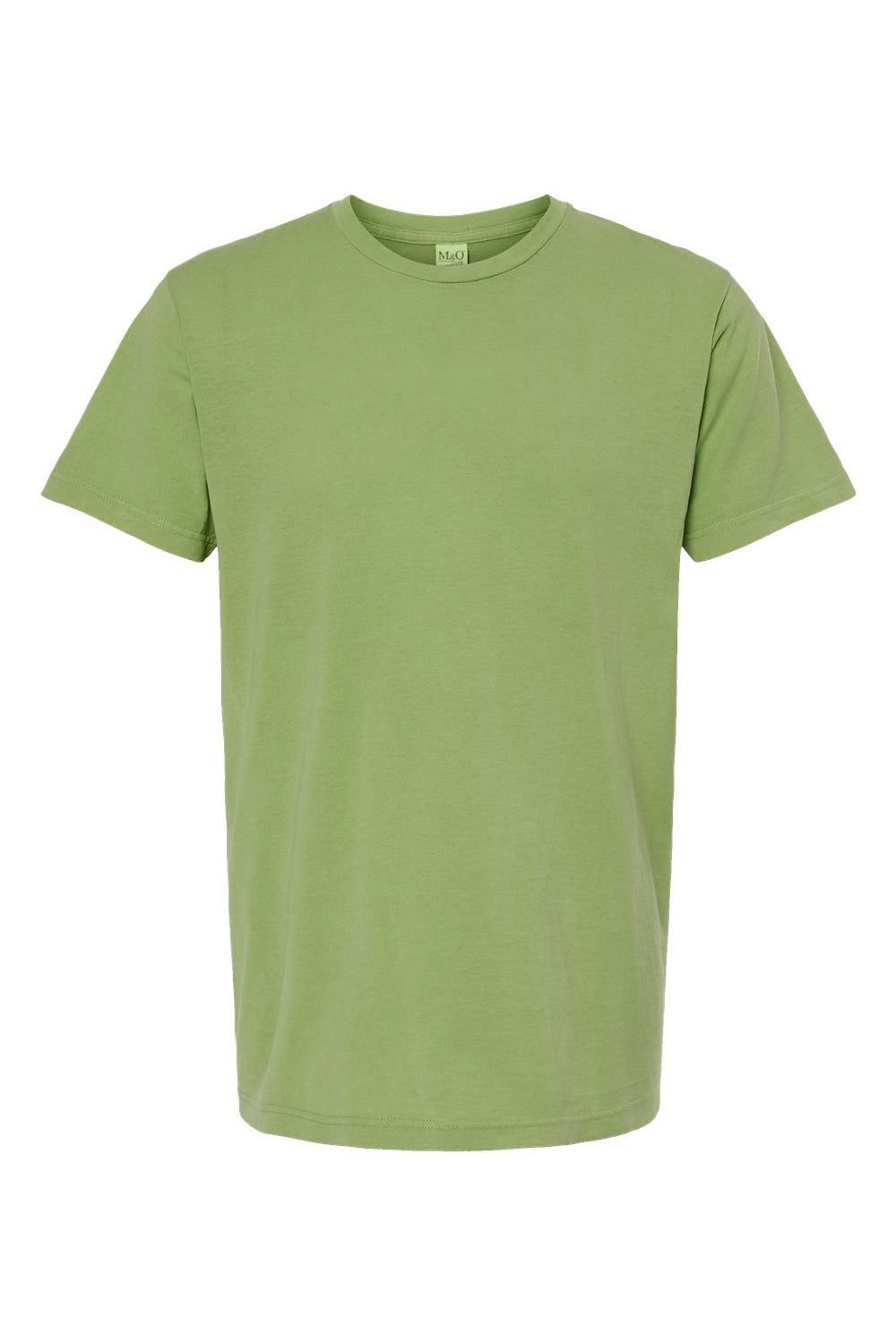 M&O 6500M Mens Vintage Garment Dyed Short Sleeve Crewneck T-Shirt Aloe Green Flat Front