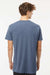 M&O 6500M Mens Vintage Garment Dyed Short Sleeve Crewneck T-Shirt Blue Jean Model Back