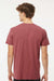 M&O 6500M Mens Vintage Garment Dyed Short Sleeve Crewneck T-Shirt Brick Red Model Back