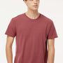 M&O Mens Vintage Garment Dyed Short Sleeve Crewneck T-Shirt - Brick Red