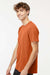 M&O 6500M Mens Vintage Garment Dyed Short Sleeve Crewneck T-Shirt Burnt Orange Model Side