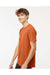 M&O 6500M Mens Vintage Garment Dyed Short Sleeve Crewneck T-Shirt Burnt Orange Model Side