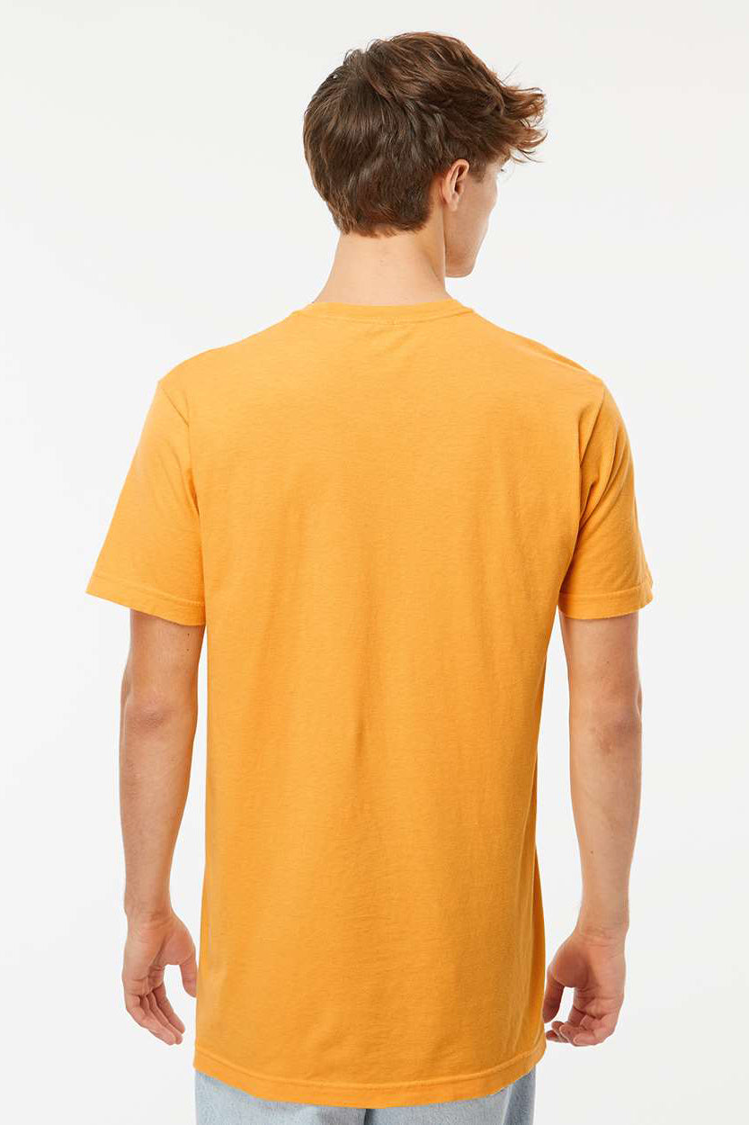 M&O 6500M Mens Vintage Garment Dyed Short Sleeve Crewneck T-Shirt Citrus Yellow Model Back