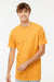 M&O 6500M Mens Vintage Garment Dyed Short Sleeve Crewneck T-Shirt Citrus Yellow Model Front