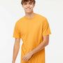 M&O Mens Vintage Garment Dyed Short Sleeve Crewneck T-Shirt - Citrus Yellow - NEW