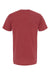 M&O 6500M Mens Vintage Garment Dyed Short Sleeve Crewneck T-Shirt Crimson Red Flat Back