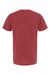 M&O 6500M Mens Vintage Garment Dyed Short Sleeve Crewneck T-Shirt Crimson Red Flat Back