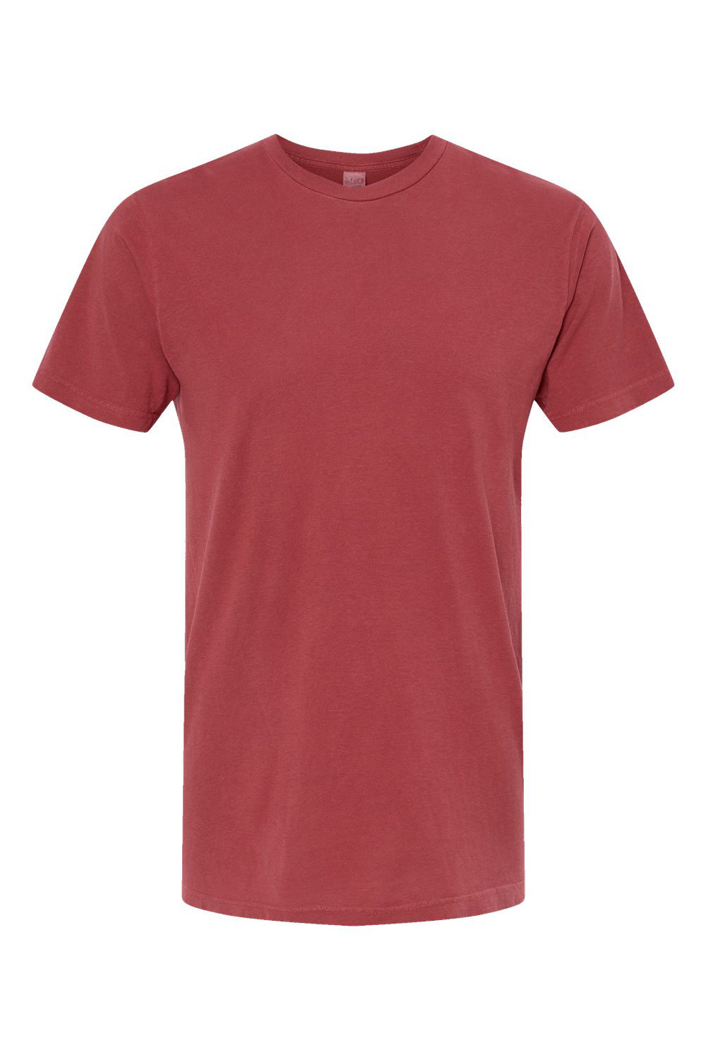 M&O 6500M Mens Vintage Garment Dyed Short Sleeve Crewneck T-Shirt Crimson Red Flat Front