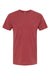 M&O 6500M Mens Vintage Garment Dyed Short Sleeve Crewneck T-Shirt Crimson Red Flat Front
