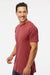 M&O 6500M Mens Vintage Garment Dyed Short Sleeve Crewneck T-Shirt Crimson Red Model Side