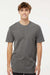 M&O 6500M Mens Vintage Garment Dyed Short Sleeve Crewneck T-Shirt Grey Model Front