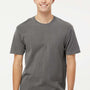 M&O Mens Vintage Garment Dyed Short Sleeve Crewneck T-Shirt - Grey