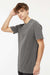 M&O 6500M Mens Vintage Garment Dyed Short Sleeve Crewneck T-Shirt Grey Model Side