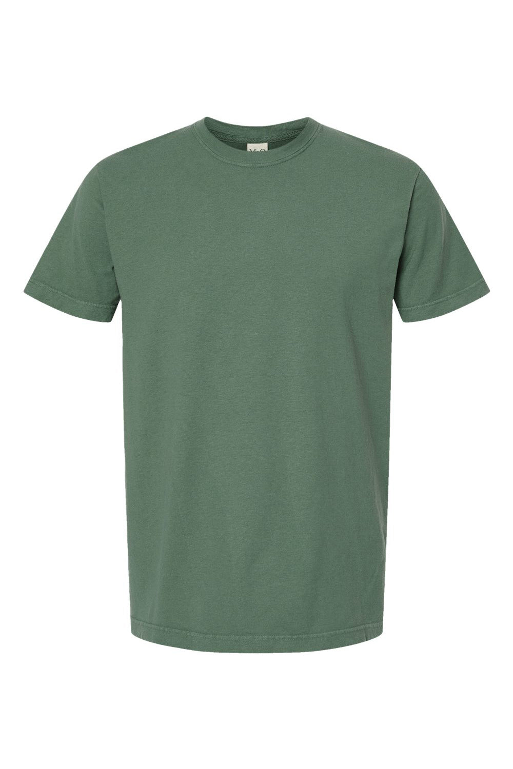 M&O 6500M Mens Vintage Garment Dyed Short Sleeve Crewneck T-Shirt Light Green Flat Front