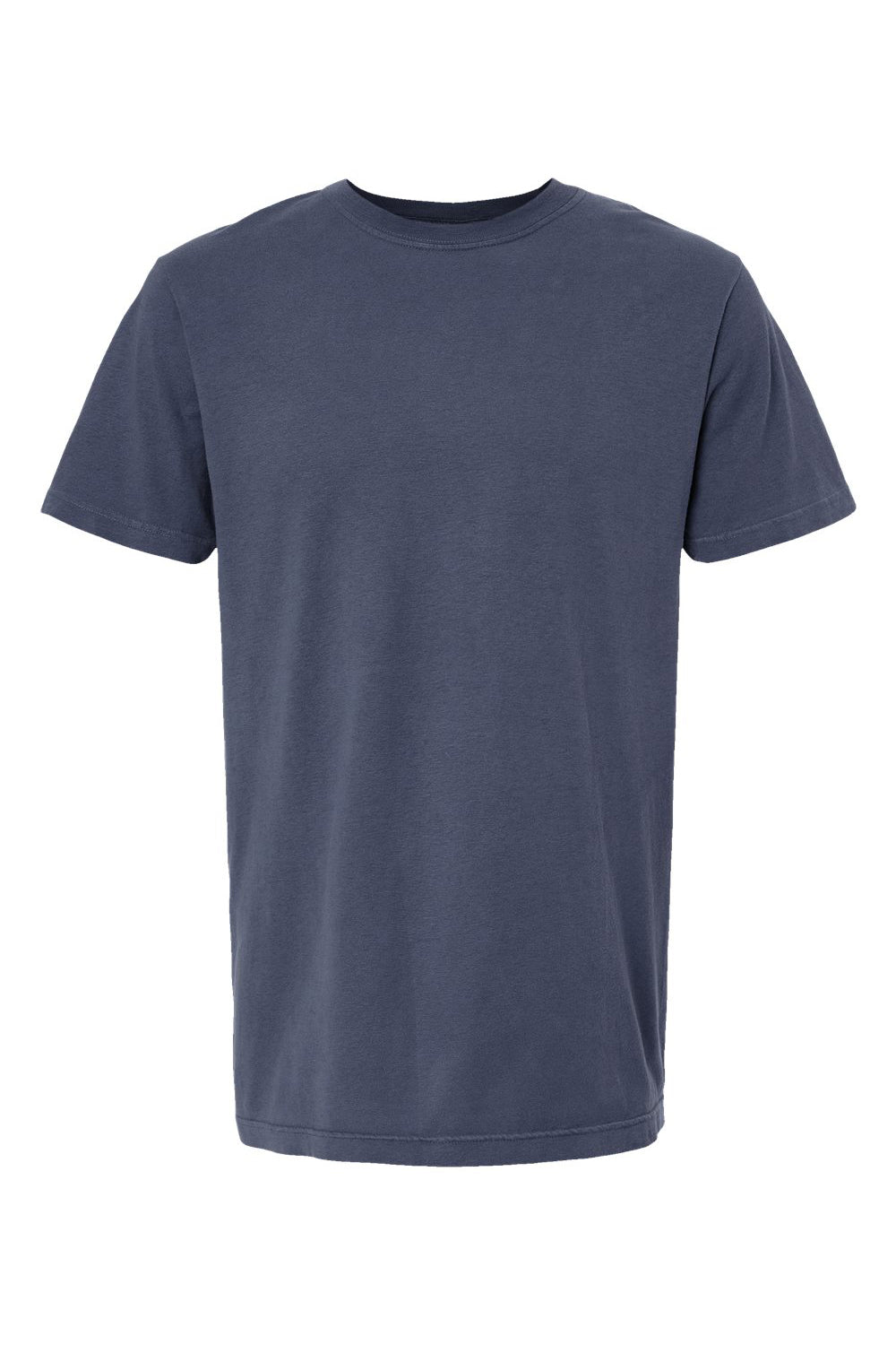 M&O 6500M Mens Vintage Garment Dyed Short Sleeve Crewneck T-Shirt Navy Blue Flat Front