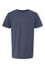 M&O 6500M Mens Vintage Garment Dyed Short Sleeve Crewneck T-Shirt Navy Blue Flat Front