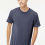M&O Mens Vintage Garment Dyed Short Sleeve Crewneck T-Shirt - Navy Blue