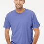 M&O Mens Vintage Garment Dyed Short Sleeve Crewneck T-Shirt - Periwinkle