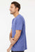 M&O 6500M Mens Vintage Garment Dyed Short Sleeve Crewneck T-Shirt Periwinkle Model Side