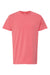 M&O 6500M Mens Vintage Garment Dyed Short Sleeve Crewneck T-Shirt Watermelon Red Flat Front