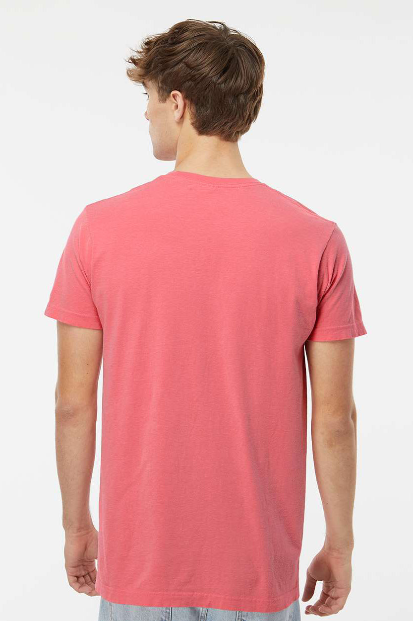 M&O 6500M Mens Vintage Garment Dyed Short Sleeve Crewneck T-Shirt Watermelon Red Model Back