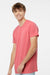 M&O 6500M Mens Vintage Garment Dyed Short Sleeve Crewneck T-Shirt Watermelon Red Model Side