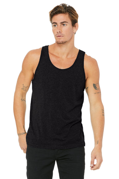 Bella + Canvas BC3480/3480 Mens Jersey Tank Top Heather Black Model Front