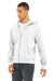 Bella + Canvas BC3739/3739 Mens Fleece Full Zip Hooded Sweatshirt Hoodie Ash Grey Model 3Q