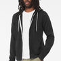 Bella + Canvas Mens Fleece Full Zip Hooded Sweatshirt Hoodie w/ Pockets - Vintage Black