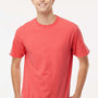 M&O Mens Vintage Garment Dyed Short Sleeve Crewneck T-Shirt - Bright Salmon