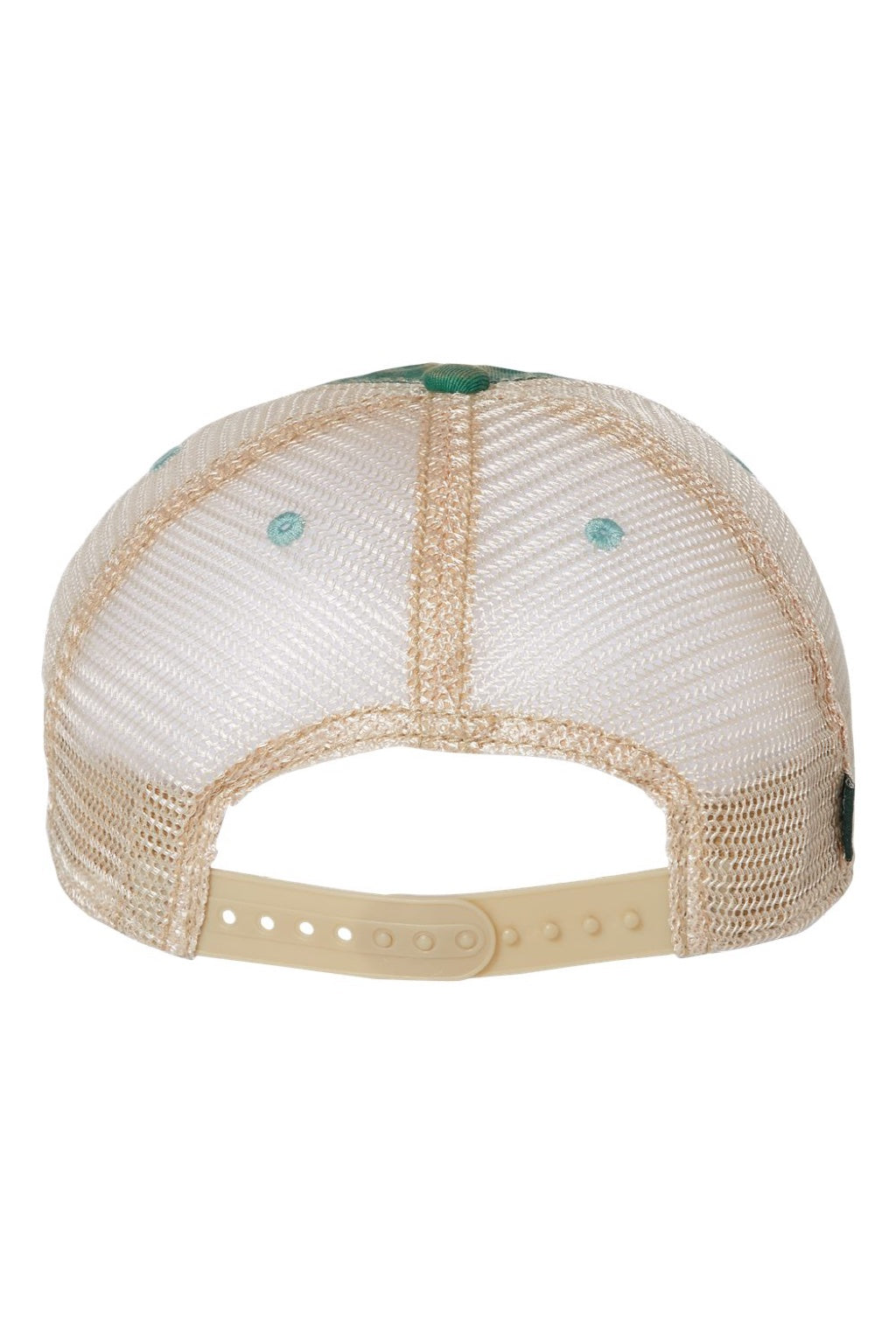 Legacy Hats OFA Mens Old Favorite Snapback Trucker Hat Aqua Green/Khaki Flat Back