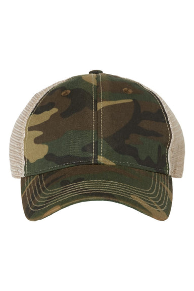 Legacy Hats OFA Mens Old Favorite Snapback Trucker Hat Army Camo/Khaki Flat Front