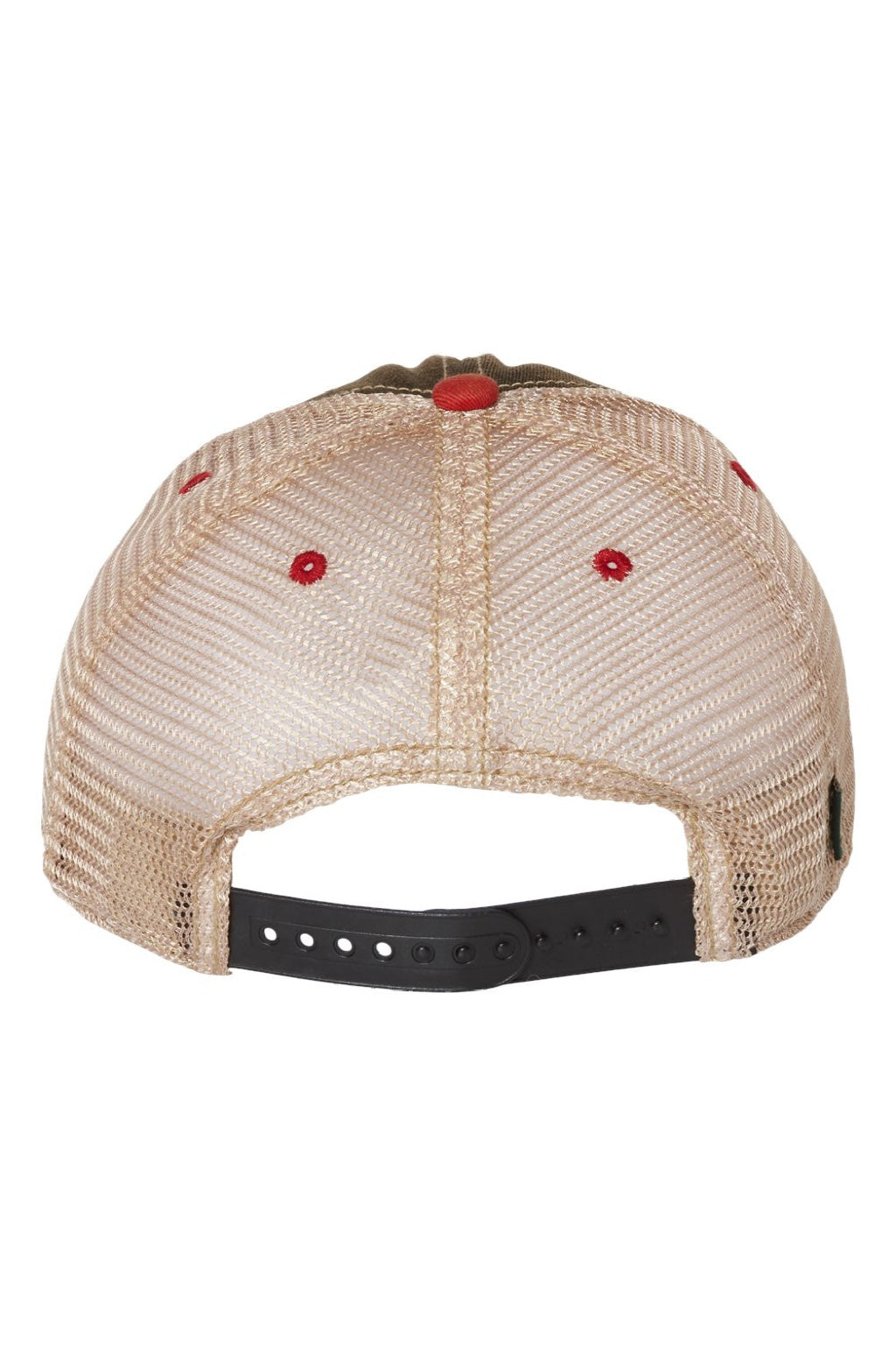 Legacy Hats OFA Mens Old Favorite Snapback Trucker Hat Black/Scarlet Red/Khaki Flat Back