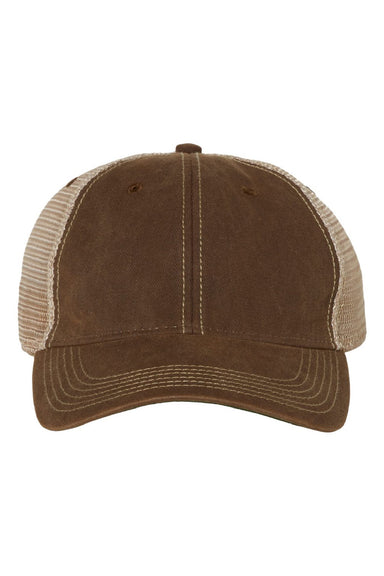 Legacy Hats OFA Mens Old Favorite Snapback Trucker Hat Brown/Khaki Flat Front