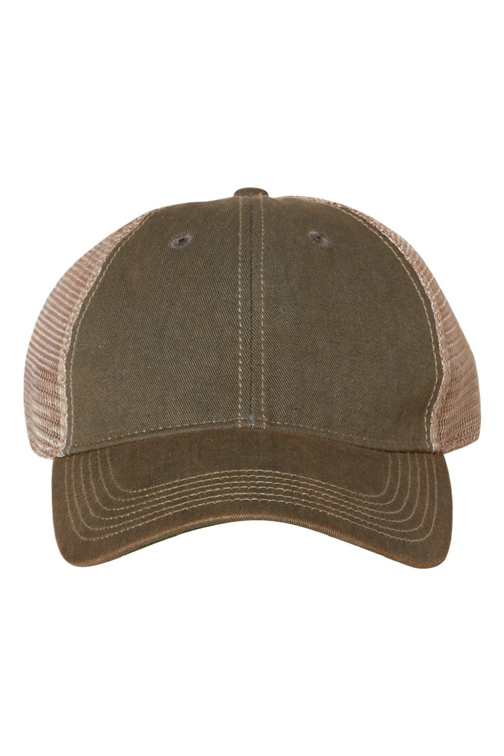 Legacy Hats OFA Mens Old Favorite Snapback Trucker Hat Grey/Khaki Flat Front