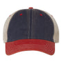 Legacy Hats Mens Old Favorite Snapback Trucker Hat - Navy Blue/Scarlet Red/Khaki