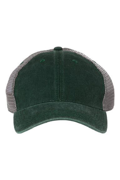 Legacy Hats DTA Mens Dashboard Snapback Trucker Hat Dark Green/Grey Flat Front